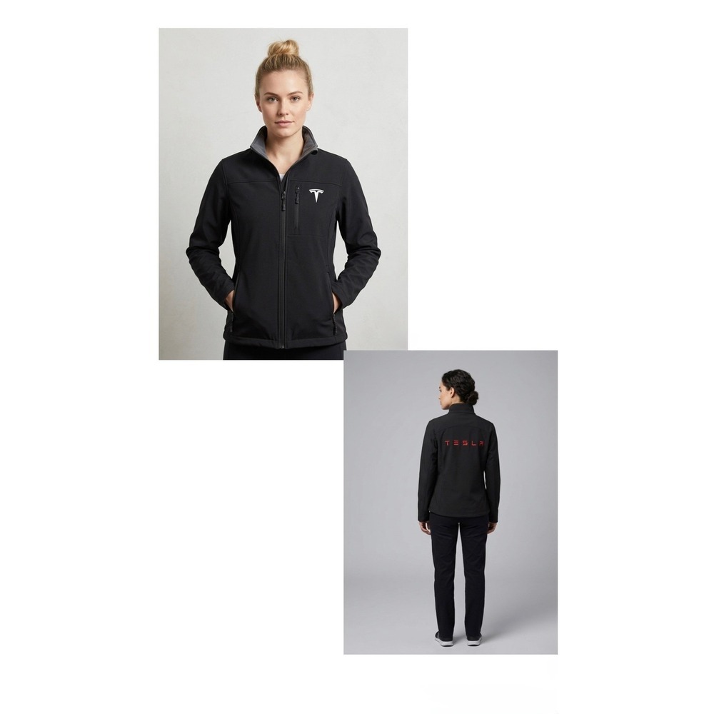 Tesla Motors Fossa Softshell Fleece Lined Jacket Black Small Corporate Logo